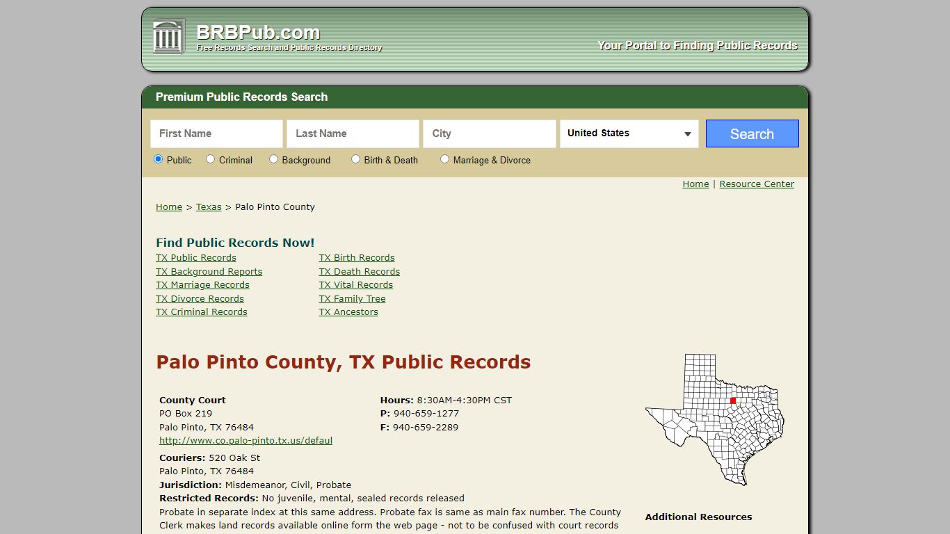 Palo Pinto County Public Records | Search Texas Government ...